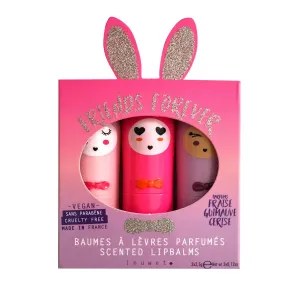 3 Bunny Lip Balms - Fushia Trio