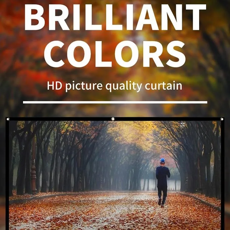 72 16 9 Projector Film Curtain - Foldable Thin Polyester - 159x90cm Projection Area