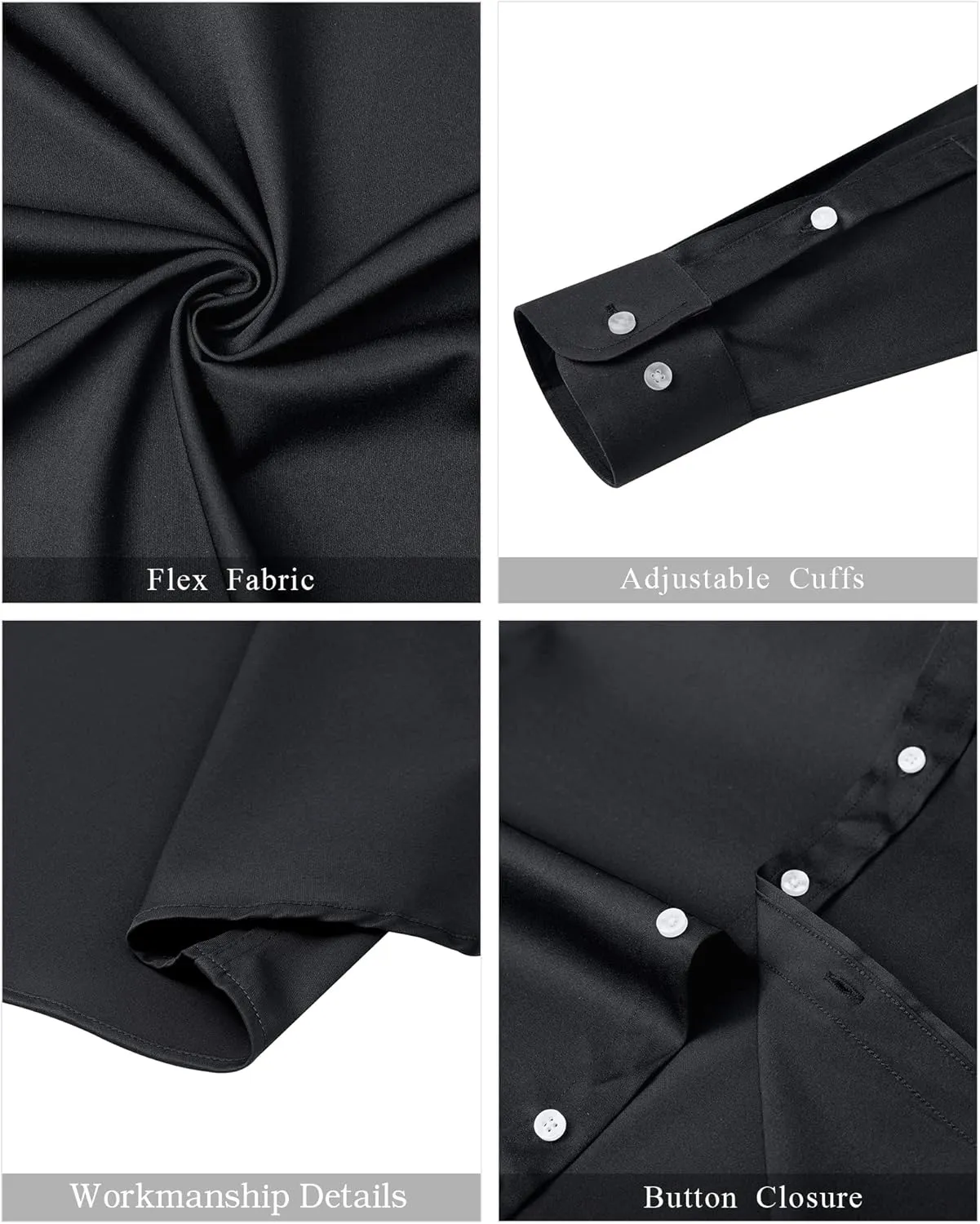 Alimens & Gentle Men's Banded Collar Dress Shirts Long Sleeve Mandarin Collar Button Down Shirt with Pocket