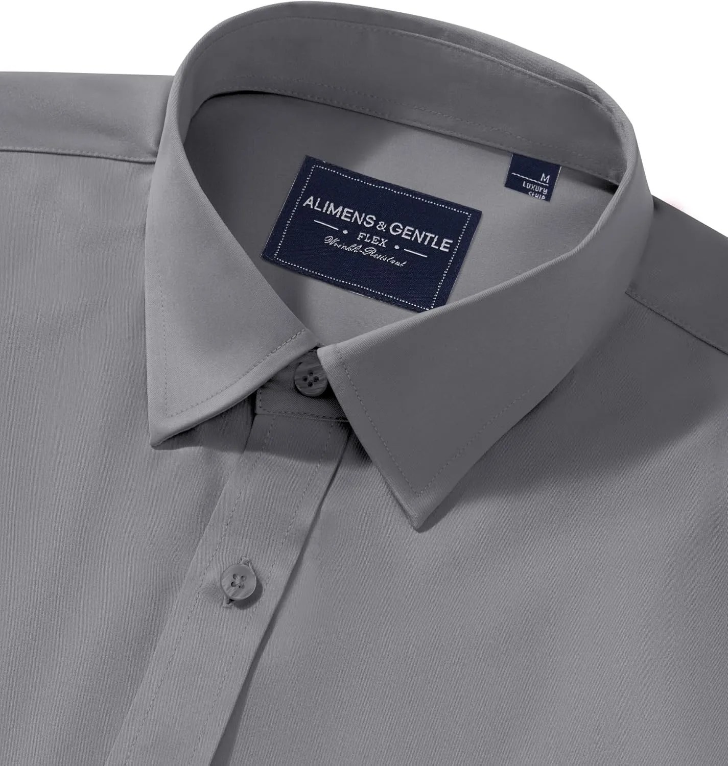 Alimens & Gentle Men's Dress Shirts Transitional Weather Long Sleeve Stretch Wrinkle-Free Button Down Top