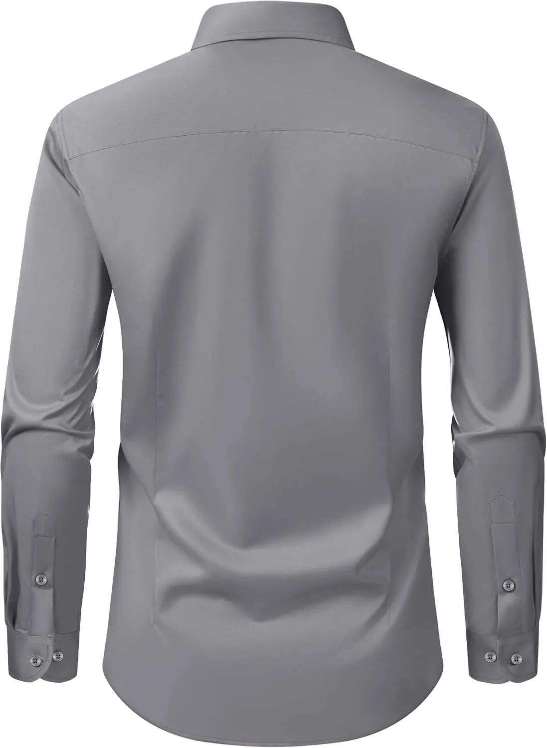 Alimens & Gentle Men's Dress Shirts Transitional Weather Long Sleeve Stretch Wrinkle-Free Button Down Top