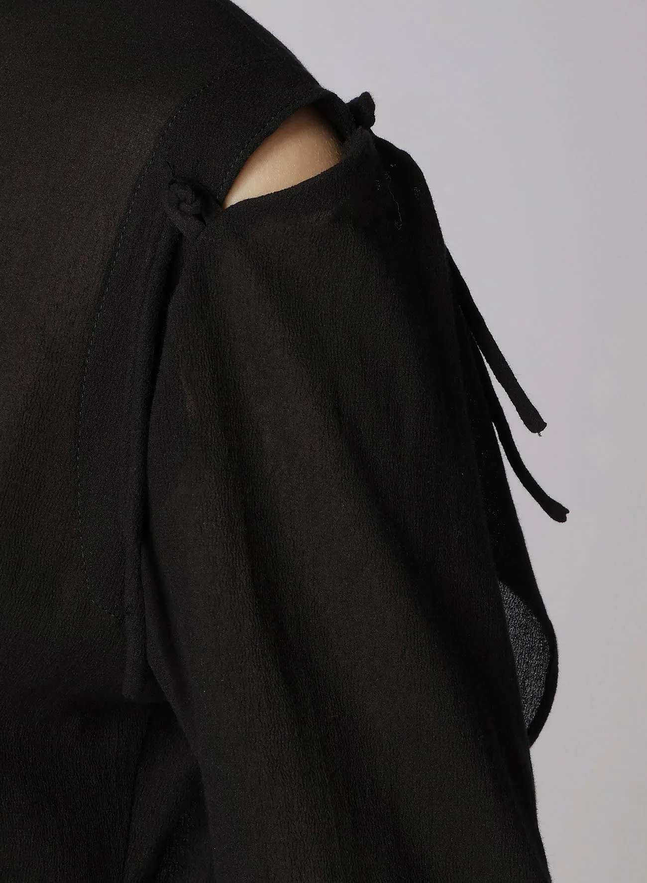 COTTON CHIFFON DECONSTRUCTED RIBBON DRESS