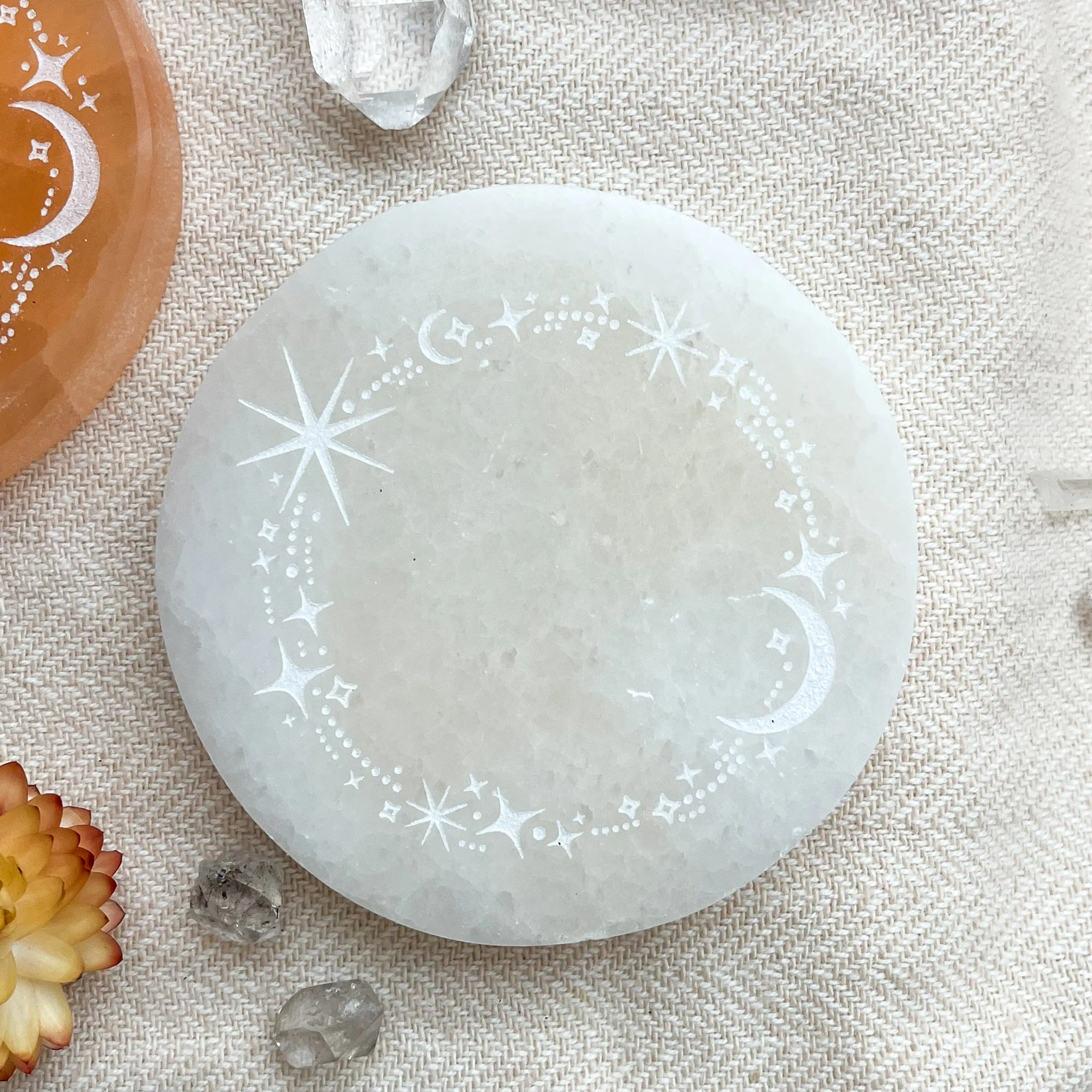 NEW Celestial Moon Selenite Cleansing & Charging Disk