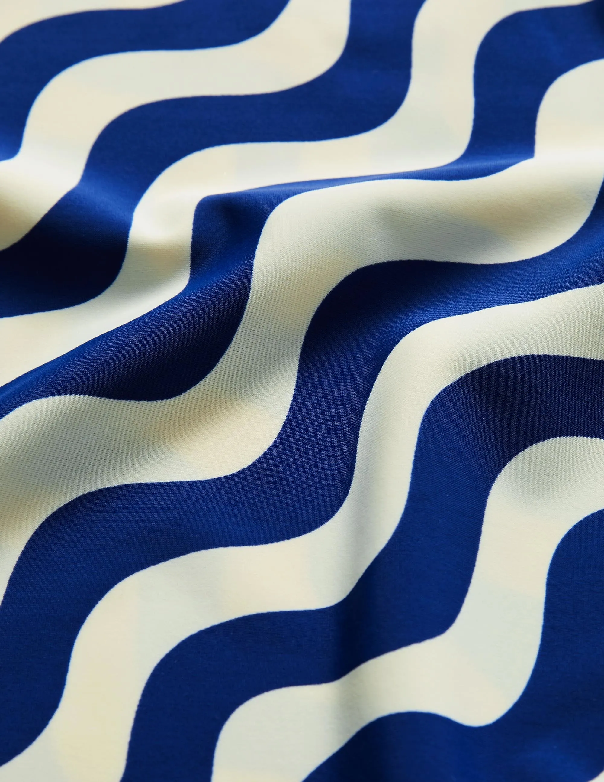 Patterned Tankini Top-Ivory/Blue Wave