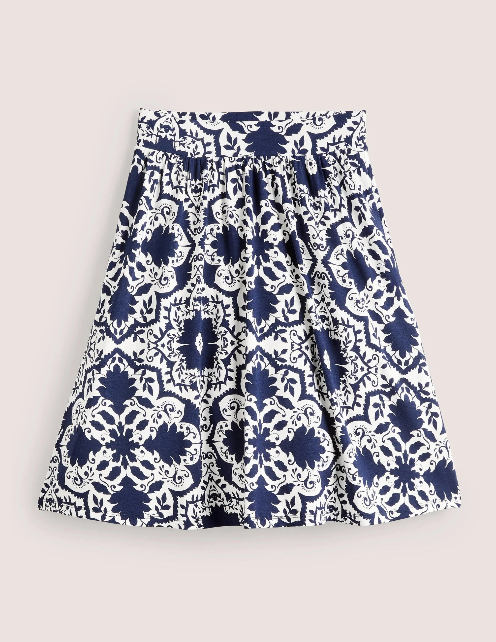 Pull On Jersey Mini Skirt-French Navy, Bloomsbury Mono