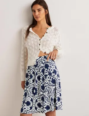 Pull On Jersey Mini Skirt-French Navy, Bloomsbury Mono