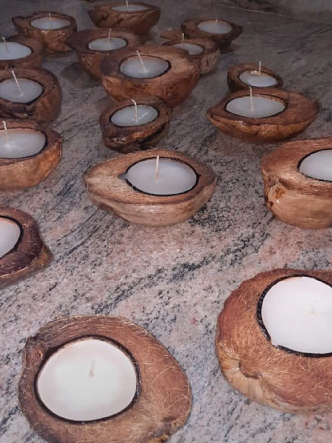 Raw Coconut Candle Holder