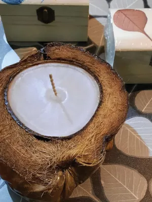 Raw Coconut Candle Holder