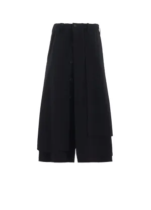 WOOL GAUZE WRAP PANTS